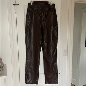 Abercrombie Brown Faux Leather Pants